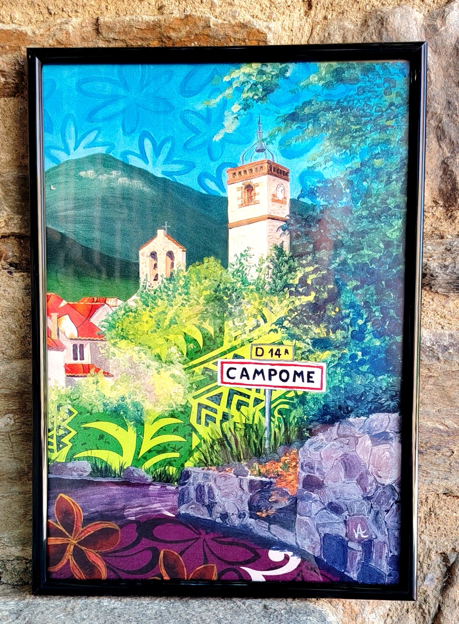 reproduction encadrée d'une toile à l'huile Valérie Houchard