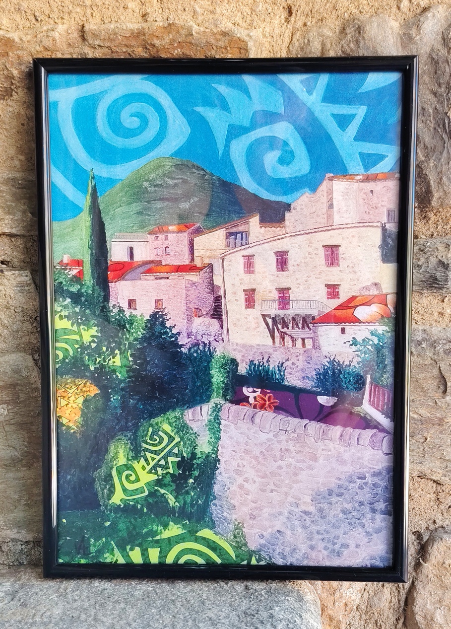 Les maisons — Série « La Polynésie s’invite à Campôme » #3 - reproduction sur papier encadrée